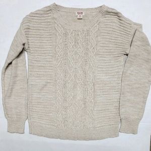 Mossimo Sweater Womens Medium Cotton Acrylic Cable Knit Fits Like Small